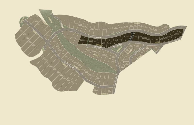 Site keymap highlighting the Avenue lots within Foressa Mountain Town Light B